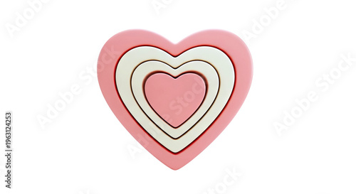 Layered Heart Shape with Pink and Beige Tones