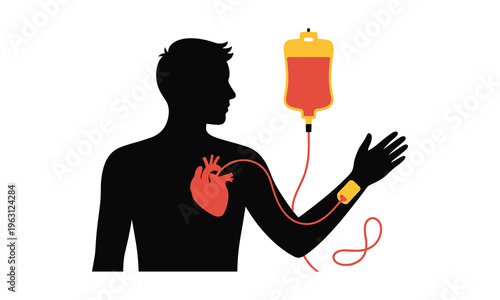 Blood transfusion medical illustration