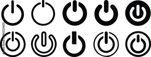 power off button icon set vector illustration 