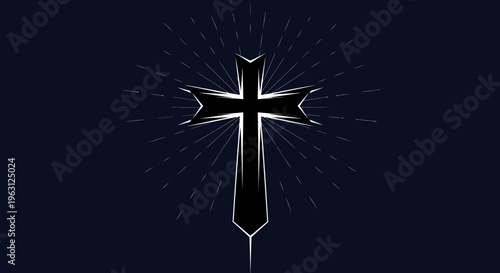 Shining Christian Cross Symbolizing Faith and Spirituality.