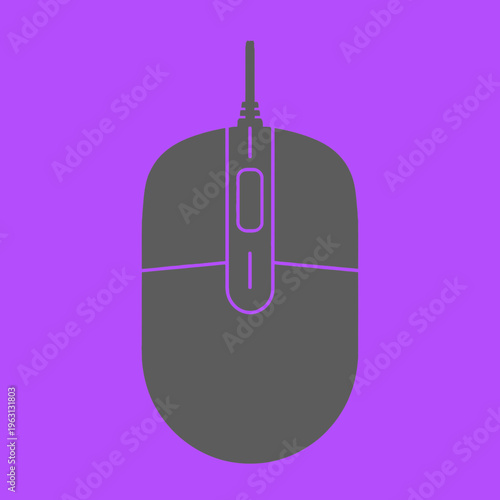 Computer mouse with cord connected.