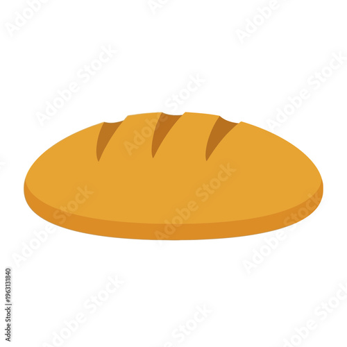 Freshly baked round loaf bread.