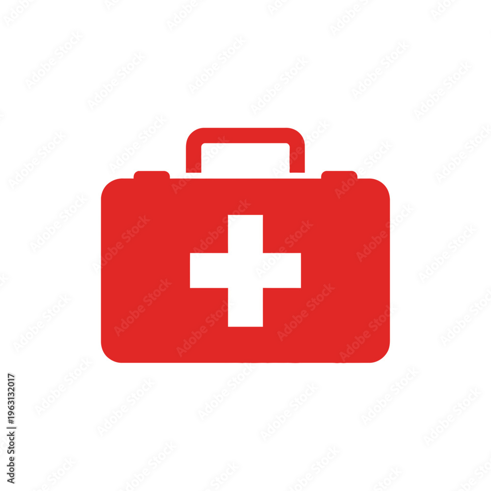 Obraz premium First Aid Medical Red Box Icon.