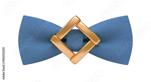 Green Bow Tie with Gold Square Accent