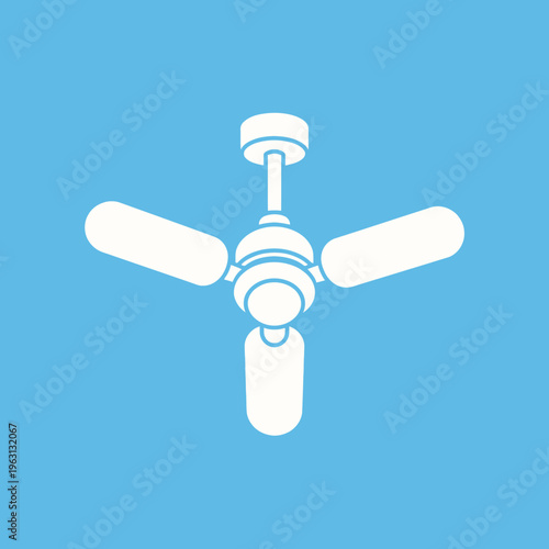 Ceiling Fan Blades Spinning Downwards Slowly.