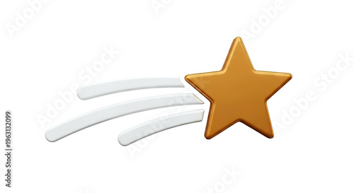 Golden Star with Motion Trails