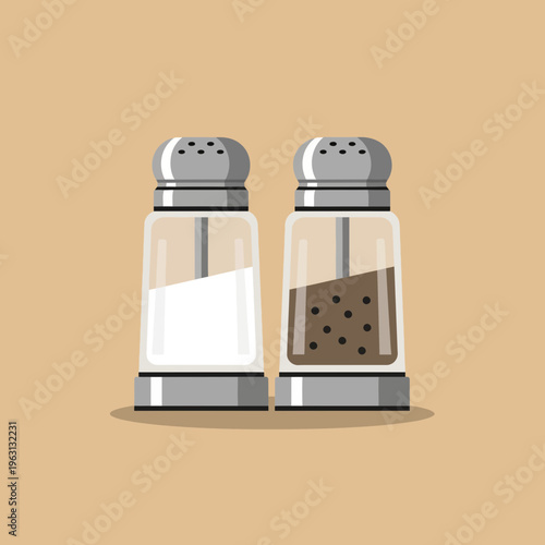 Salt and pepper shakers side by side.