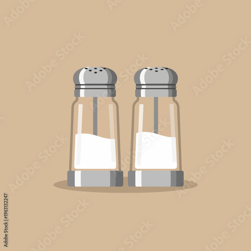 Salt and pepper shakers side by side.