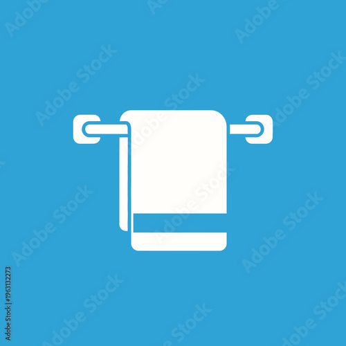 Simple white towel on a rack.