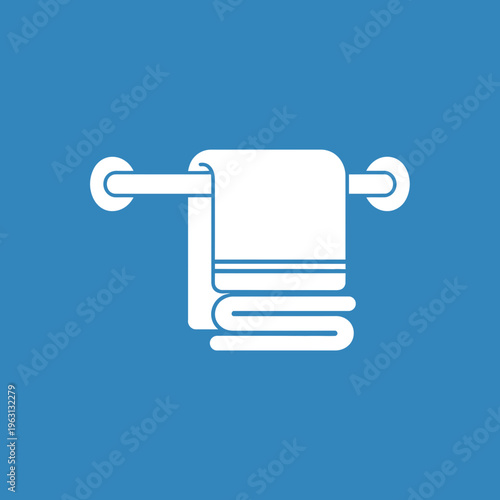 Simple white towel on a rack.