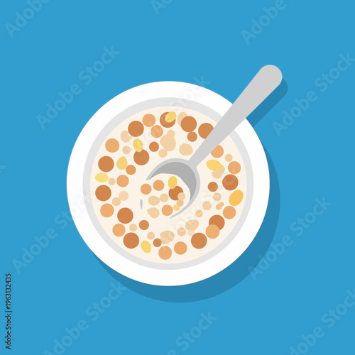 Cereal in a white bowl.