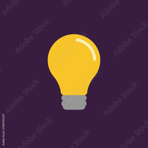 Light Bulb Glowing Yellow Bright Idea.
