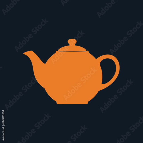 Orange Teapot Kitchen Utensil.