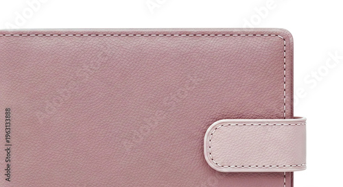 Pink Leather Journal Cover with Stitching Detail