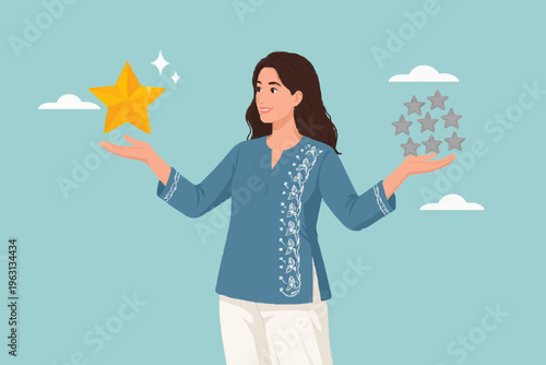 Woman making a decision