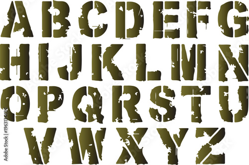 Military Stencil Alphabet Letters - Army Style Font