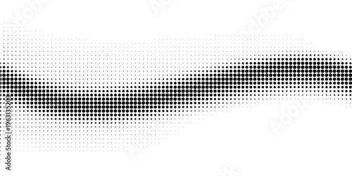 Dotted halftone texture background. Black and white pop art gradient overlay. Fading grunge gritty noise wallpaper. Weathered pixelated comic backdrop. Vector bitmap subtle vanishing surface
