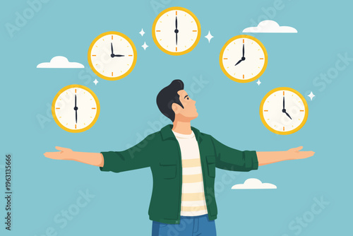Person with Many Clocks