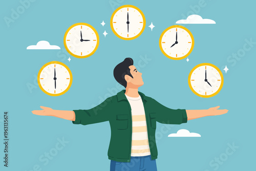 Person with Many Clocks