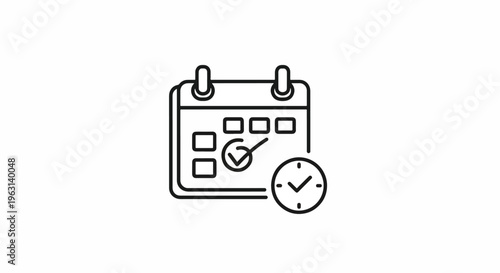 Time management concept with calendar and clock icons