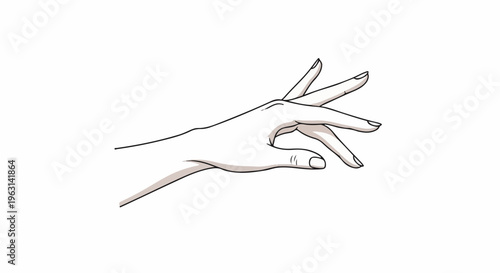 Elegant hand with fingers delicately spread against a white background