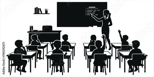 woman teaching silhouette