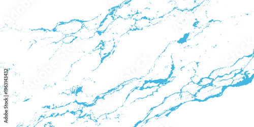 Blue water splash with transparent bubbles and liquid drops creates a fresh motion wave of clear flowing purity isolated on a clean white background