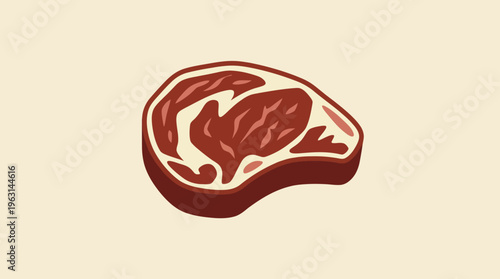 Freshly Cut Raw Steak Isolated on a Light Background.