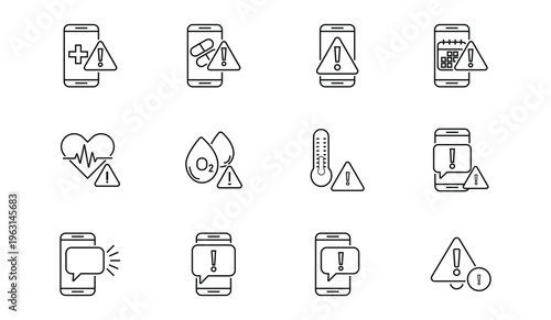 Set of smartphone related line icons. message icon set. contain icons related to email, postal letter and more. vector illustration