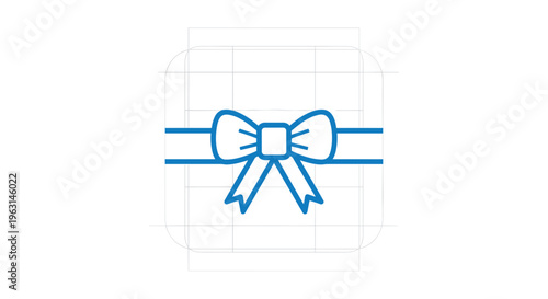 Blue ribbon bow icon.