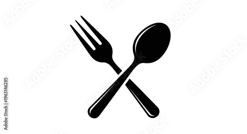 Crossed fork and spoon.