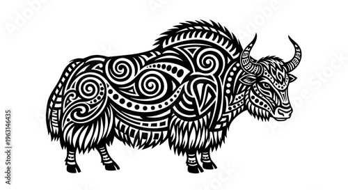 Decorative illustration of a yak.