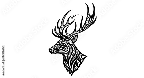 Deer head with large antlers 2.
