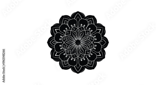 Intricate floral design with repeating patterns a striking silhouette