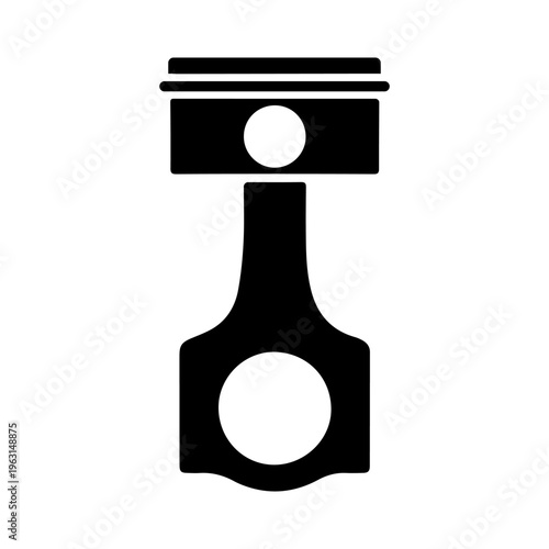 Modern Automotive Piston Vector Outline.