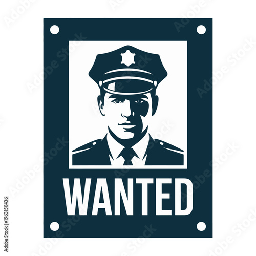 Vector of a wanted poster featuring a police officer