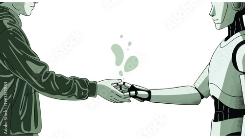 Human Robot Handshake AI Technology Partnership Future Innovation Business