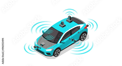 Autonomous Vehicle Technology Concept Car.