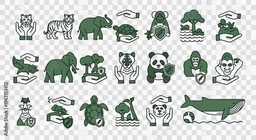 Collection of various animal icons.