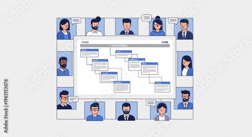 Diverse group of business professionals team.