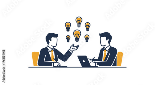 Two businessmen discussing ideas together.