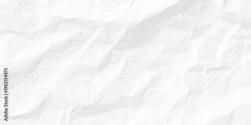 A blank sheet of white crumpled paper features a rough, wrinkled texture with a vintage grunge pattern of creased and crushed folds across its empty damaged surface