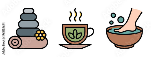 Spa and Wellness Hot Stones, Herbal Tea, and Foot Soak