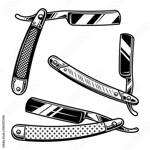 Vintage Straight Razors Collection Classic Barbershop Grooming Tools for a Sharp and Timeless Appearance