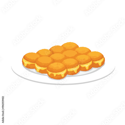 A plate of muffins arranged in rows on a dish