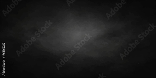 Dark vintage smoke clouds create a grunge texture on a black chalkboard background, featuring a misty fog pattern that mimics a deep space night sky wallpaper