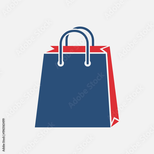 Shopping bag with red interior.