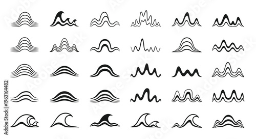 Collection of diverse line graphs illustrating various data trends and patterns