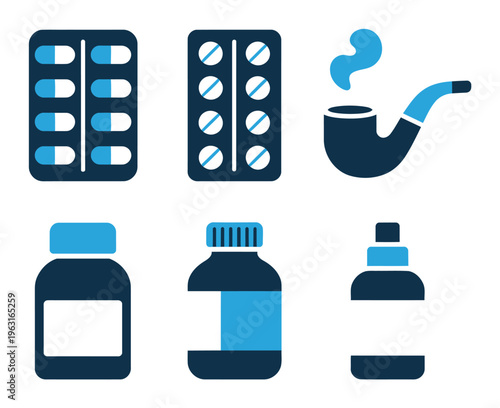 Medical Drug Icons Vector Illustration