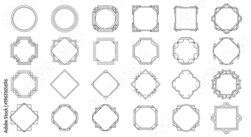 Collection of various geometric shapes with differing numbers of sides and styles